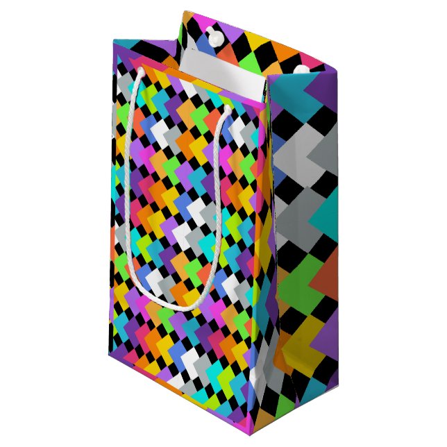 Neon Diamonds Small Gift Bag (Front Angled)
