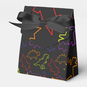 Neon Dinosaur Outlines Favour Box