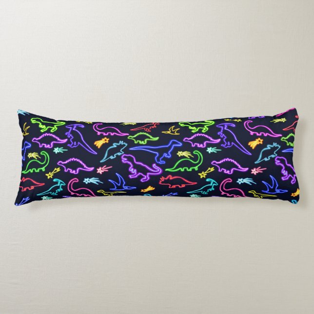 Neon Dinosaurs  Body Cushion (Front)