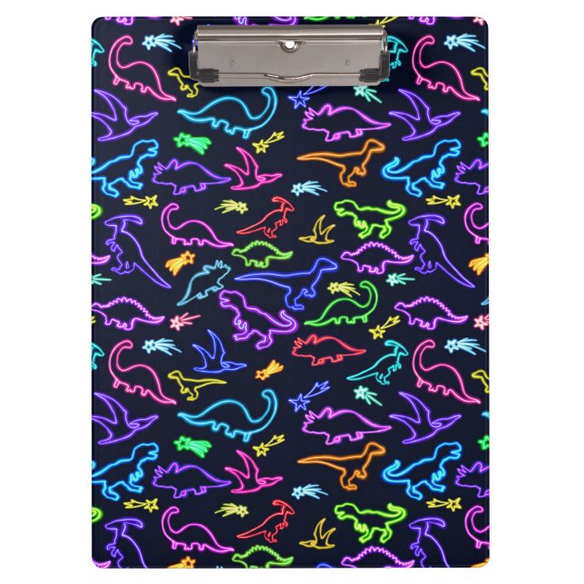 Neon Dinosaurs Clipboard (Front)