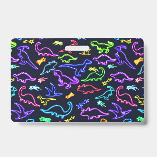 Neon Dinosaurs ID Badge