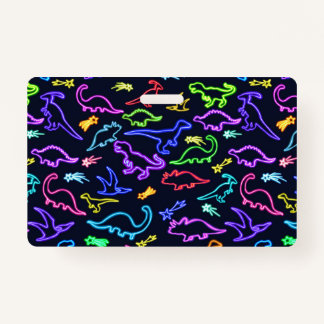 Neon Dinosaurs  ID Badge