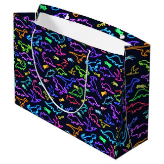 Neon Dinosaurs  Large Gift Bag