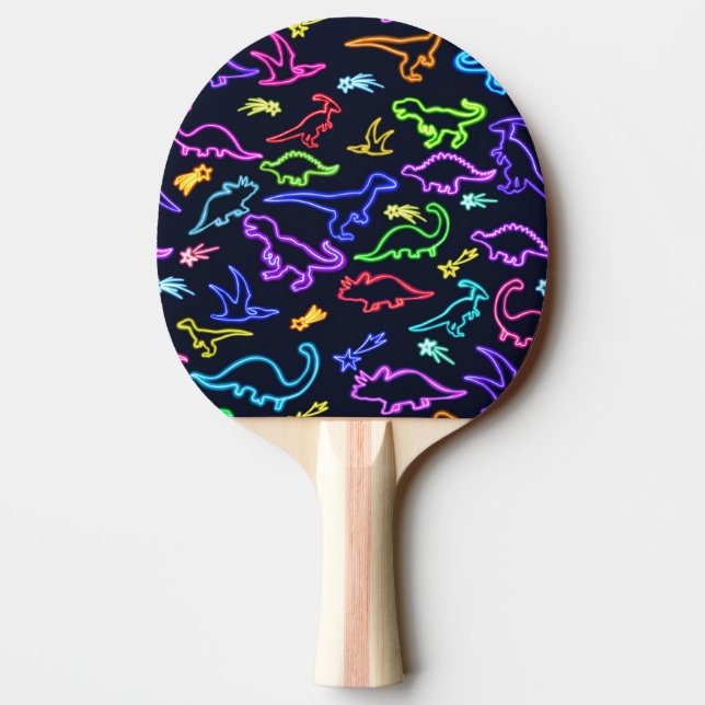 Neon Dinosaurs  Ping Pong Paddle (Back)