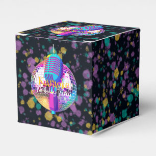 Neon Disco Ball Karaoke Birthday Party Favour Box