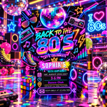 Neon Disco Retro 80s Birthday Party