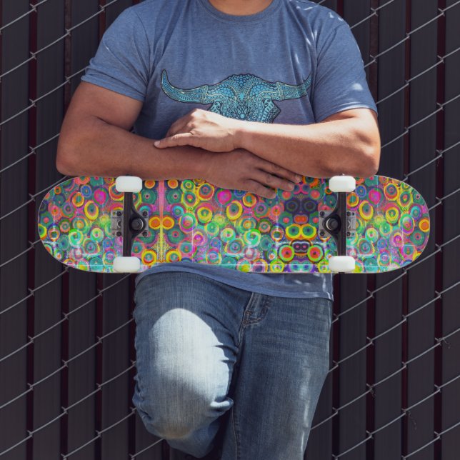 Neon Distressed Bubble Print Skateboard (Outdoor 3)
