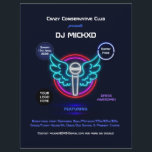 Neon DJ Music and Dance Gig  Flyer<br><div class="desc">Personalised DJ Gig Invitation Flyers versatile for any type of club/association or organisation.</div>