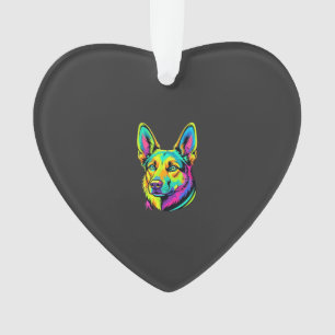Neon Dog Colourful Vector Portrait Ornament
