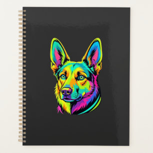 Neon Dog Colourful Vector Portrait Planner