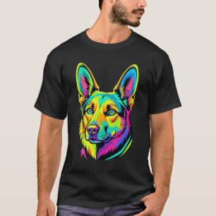 Neon Dog Colourful Vector Portrait T-Shirt