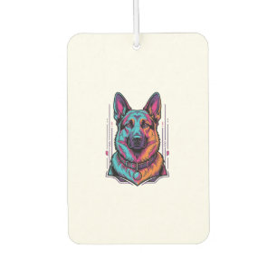 Neon Dog Portrait Vintage Engraving Graphic_1 Car Air Freshener