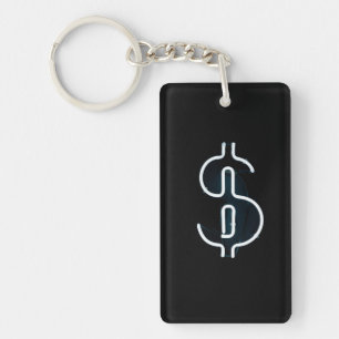 Neon dollar sign key ring
