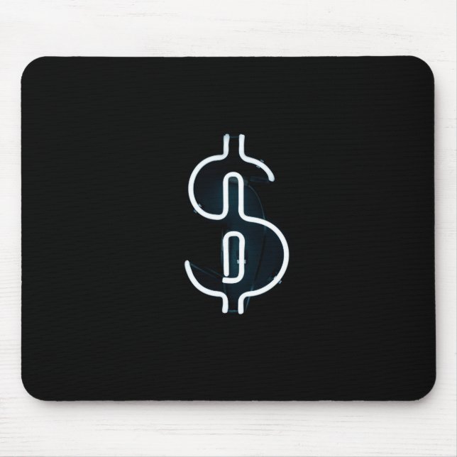 Neon Dollar Sign Mouse Mat (Front)
