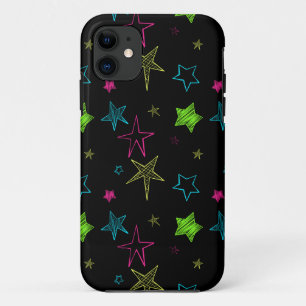 Neon Doodle Stars iPhone 5/5S Case