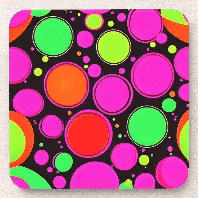 Neon Dot Party Coaster (Front)