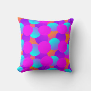 Neon Dots Kids Bubbles Ombre Pattern Cushion