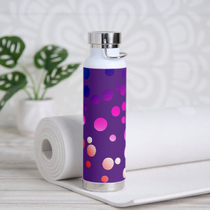 Neon Dots On Purple Water Bottle