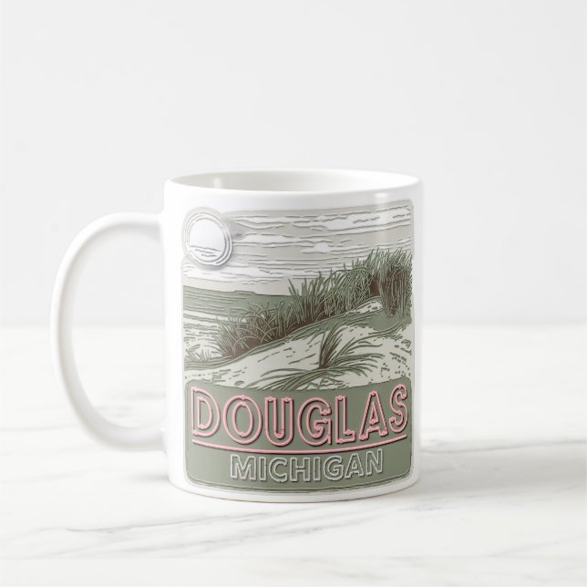 Neon Douglas Michigan Coffee Mug (Left)