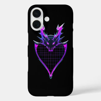 Neon dragon art iPhone 16 case