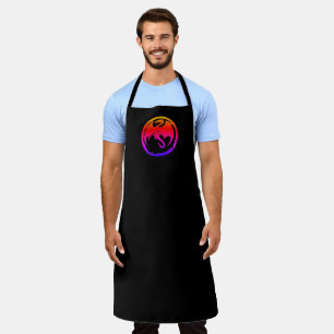 Neon Dragon black chef apron