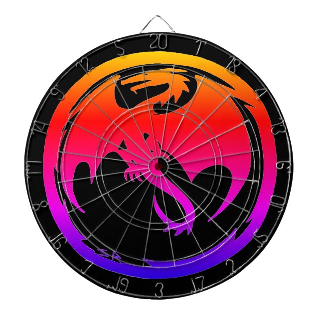 Neon Dragon black dartboard (Front)