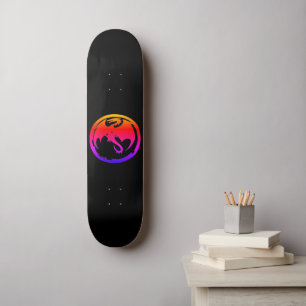 Neon Dragon black skateboard
