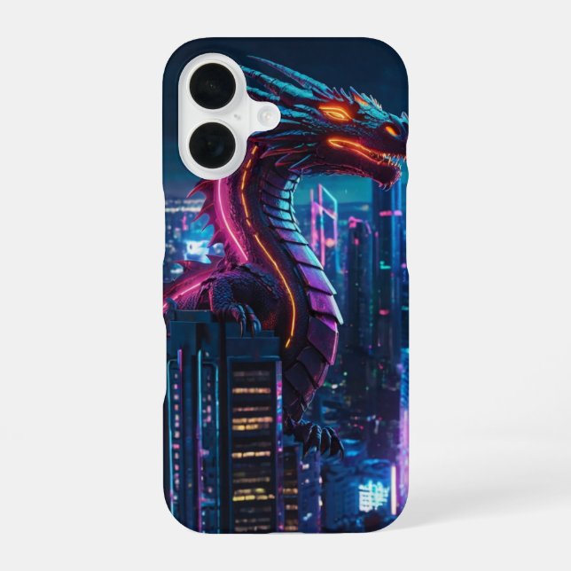 Neon Dragon Flight iPhone 16 Case (Back)