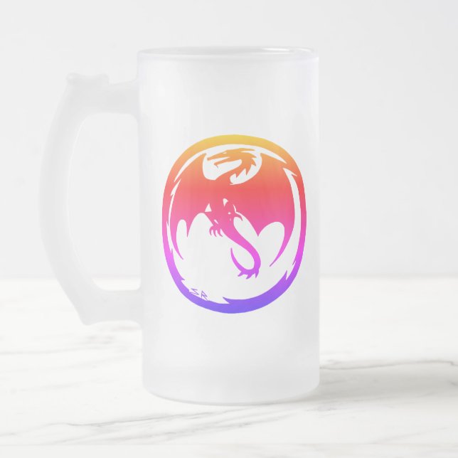 Neon Dragon frosted mug (Left)