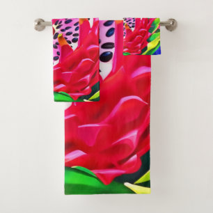 Neon Dragon Fruit Splendour Bath Towel Set