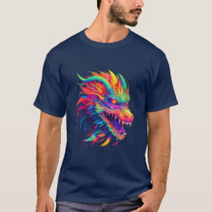 NEON Dragon in Bright, Vivid Colours T-Shirt