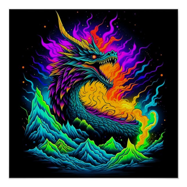 Neon Dragon Poster (Front)