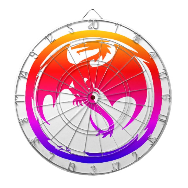 Neon Dragon white dartboard (Front)
