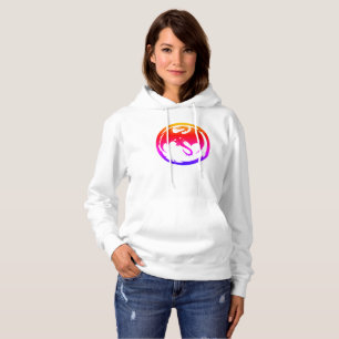 Neon Dragon women white hooded sweatshirt