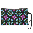 Neon Dragonflies Pink Flower Black Shimmer Pattern