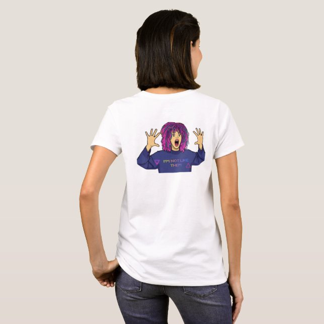 Neon Dream Pop Art Portrait T-Shirt (Back Full)