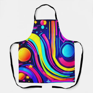 Neon Dreams: A Psychedelic Digital Odyssey Apron