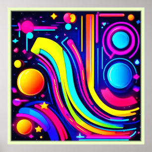 Neon Dreams: A Psychedelic Digital Odyssey Poster