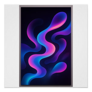 Neon Dreams Abstract Posters  Modern Colorful
