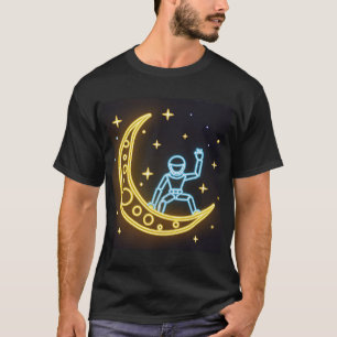 Neon Dreams: Astronaut on the Moon T-Shirt