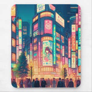 Neon Dreams of Shibuya Mouse Mat