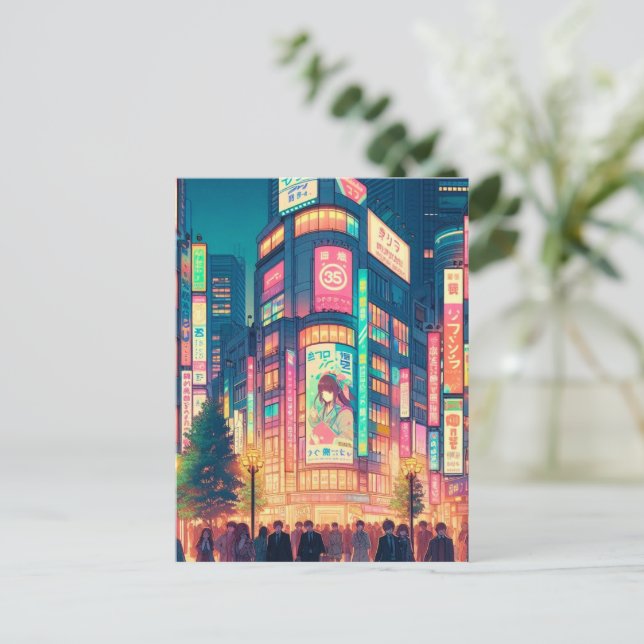 Neon Dreams of Shibuya Postcard (Standing Front)