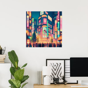 Neon Dreams of Shibuya Poster