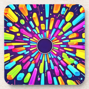Neon Dreamscape: A Psychedelic Journey Coaster