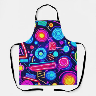 Neon Dreamscape: A Vibrant Abstract Art Apron