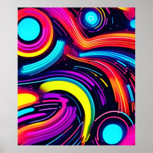 Neon Dreamscape Art Poster