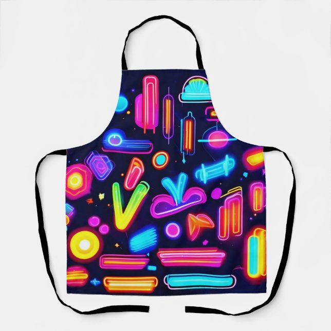 Neon Dreamscape Symphony Apron (Front)