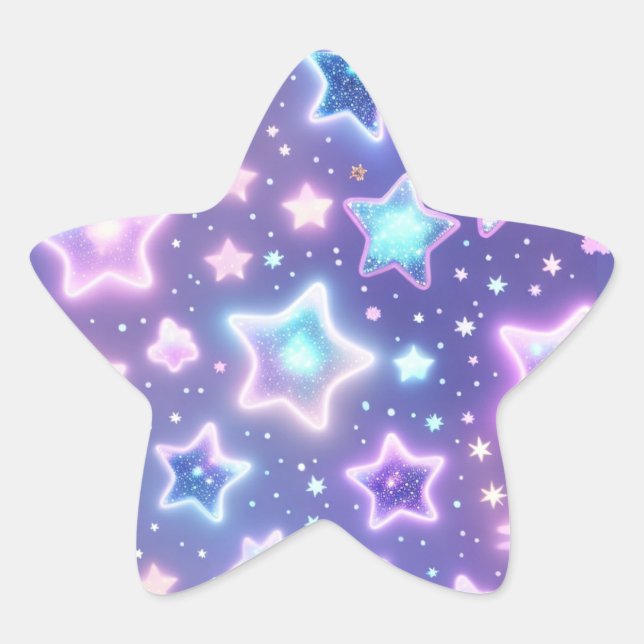Neon Dreamy Stars Stickers (Front)