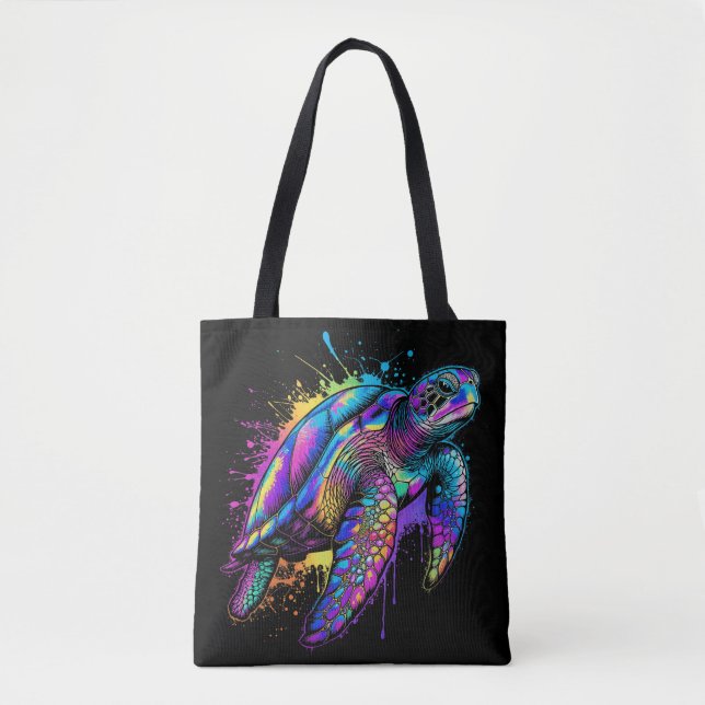 Neon Drift Tote Bag (Front)
