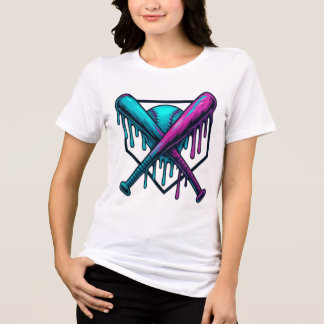 Neon Drip Baseball Bats T-Shirt Design – Bold Stre Tri-Blend Shirt